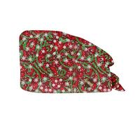 XYYYHTL Gorro Quirurgico Navidad Gorros Quirúrgicos Color Liso Gorro Turbante Ajustable Médico Enfermera Gorro Quirofano Reutilizable Gorro de Cirugía para Pelo Largo Corto Gorro de Trabajo Unisex