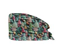 XYYYHTL Navidad Gorros Quirúrgicos Gorro Turbante Estampado Ajustable Navidad Gorro Médico Unisex Gorro Quirófano Sanitario para Belleza Trabajador Mujer Hombre Navidad Enfermera