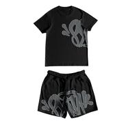 XYYYHTL Synaworld Chandal Niño Syna world Corto Niño Camiseta unisex con letra estampada gráfica conjunto de 2 piezas Top y pantalones cortos de manga corta