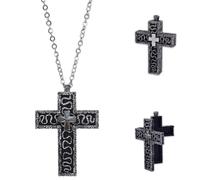 XYYYHTL Thanos Collar Cruz Thanos Juego De Calamar Que Se Abre collar en forma de cruz con compartimento secreto, cruz antigua, colgante de personaje de diez formas, collares con diseño de 3D