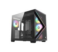 Xyz qubex, torre gaming,dual chamber, 4x ventiladores, a-rgb, mesh dua