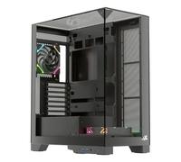 XYZ TRIFECTA Torre gaming/ 2x ventiladores/ 3D ultra-panoramico/BTF/ USB-C/ ATX Negra