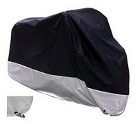 XYZCTEM - Cubierta Impermeable para Motocicleta para Todas Las Estaciones, de Color Negro, se Adapta a Motos de hasta 2,74 Metros, tamaño XXL con Agujeros de Bloqueo, también Protege del Sol