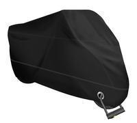 XYZCTEM Funda para Motocicleta, Bolsa de Almacenamiento Impermeable para Exteriores, Hecha de Material Resistente, se Adapta a Harley Davison de hasta 91 Pulgadas y Todos los Motores (Negro, Agujeros