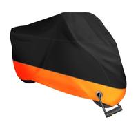 XYZCTEM Funda para Motocicleta, para Todas Las Estaciones, Color Negro y Naranja, Impermeable, para Exteriores, se Adapta a Motores de hasta 87 Pulgadas (M)