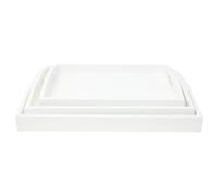 XZ-22115 Bandeja para Servir,Juego de 3 Bandeja Madera Rectangular con Mango,Material de Madera Robusta Natural (Blanco)
