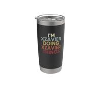 Xzavier Name Xzavier Personalized Name First Given Vaso térmico de acero inoxidable de doble pared