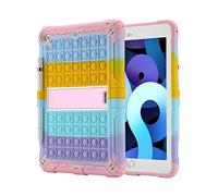XZC Fidget Sensory Toy Case para iPad 9.7 Pulgadas 5ª/6ª generación 2018/2017/Air 1/Air 2/iPad Pro Push Pop Bubble Case con Soporte para lápiz Kickstand Correa para el Hombro (Rainbow 1)