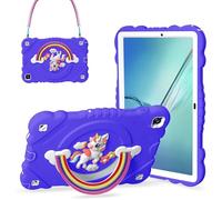 XZC Funda para Samsung Galaxy Tab A8 de 10.5 pulgadas (SM-X205N/X200N/X207) 2021/2022 Unicornio, resistente a los golpes, funda protectora con correa ajustable para el hombro (morado)