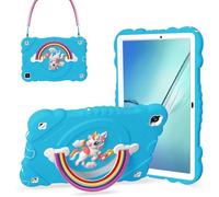 XZC Funda para Samsung Galaxy Tab A8 de 10.5 pulgadas (SM-X205N/X200N/X207) 2021/2022 Unicornio, resistente a los golpes, funda protectora con correa ajustable para el hombro (azul claro)
