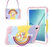XZC Funda para Samsung Galaxy Tab A8 de 10.5 pulgadas (SM-X205N/X200N/X207) 2021/2022 Unicornio, resistente a los golpes, funda protectora con correa ajustable para el hombro (arcoíris)