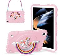 XZC Funda para Samsung Galaxy Tab A9+ / A11+ 11 Pulgadas 2023/2025, Funda de protección Resistente a los Golpes con Soporte/Bandolera para niños, niñas y Mujeres (Rosa)