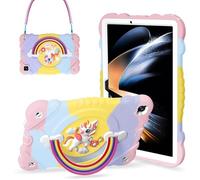 XZC Funda para Samsung Galaxy Tab A9+ / A11+ 11 Pulgadas 2023/2025, Funda Protectora antichoque de Unicornio Resistente con Soporte/Bandolera para niñas, Mujeres (arcoíris)