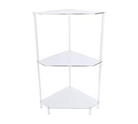 Xzcvalimn 3 Tier Triangular Acrylic Corner Side Table, Small Space Saving End Table with Water Resistant Design, Modern Transparent Organizer for Bathroom Living Room Bedroom