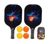 Xzcvalimn Pickleball Set 2 Raquetas 4 Bolas 1 Bolsa de Raqueta de Fibra de Vidrio PP para Entrenamiento Deportivo al Aire