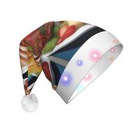 XZDAL A Delicious Feast - Sombrero decorativo iluminado de Navidad para adultos, accesorios de disfraz de Papá Noel