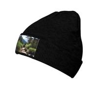 XZDAL A Hiking Trails Gorro de punto cálido negro para mujer, suave y cómodo, gorro de invierno con forro polar, Negro, Talla única