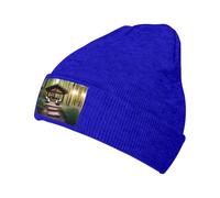 XZDAL A Outdoor Escape Gorro de punto cálido negro para mujer, suave y cómodo, gorro de invierno con forro polar, azul, Talla única
