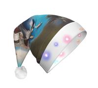 XZDAL A Travel Dreams - Sombrero decorativo iluminado de Navidad para adultos, accesorios de disfraz de Papá Noel