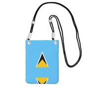 XZDAL Bandolera para teléfono móvil con la bandera de Santa Lucía, color negro, para mujer, a la moda y ajustable, ligera para el uso diario, Black, Talla única