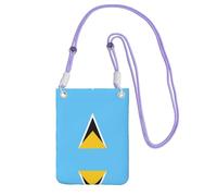 XZDAL Bandolera para teléfono móvil con la bandera de Santa Lucía, color negro, para mujer, a la moda y ajustable, ligera para el uso diario, Purple, Talla única