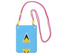 XZDAL Bandolera para teléfono móvil con la bandera de Santa Lucía, color negro, para mujer, a la moda y ajustable, ligera para el uso diario, fucusia, Talla única