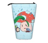 XZDAL Estuche para lápices de semillas de girasol y hongos con diseño expandible, portátil y ligero, almacenamiento para artículos de papelería, objetos pequeños