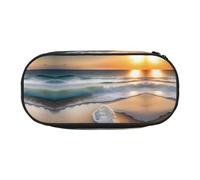 Xzdal Estuche para lápices estampado Sunset Over The Waves para guardar artículos de papelería o cosméticos, para satisfacer diversas necesidades de almacenamiento, Black, Talla única, Estuche de