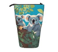 XZDAL Estuche para lápices Two Happy Koalas con diseño expandible, portátil y ligero para artículos de papelería, artículos pequeños