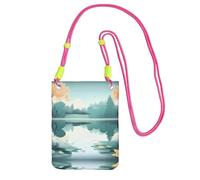 XZDAL Fallen Leaves on a Tranquil Lake - Bolso cruzado para teléfono móvil, color negro, para mujer, moderno y ajustable, ligero para el uso diario, fucusia, Talla única