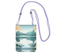 XZDAL Fallen Leaves on a Tranquil Lake - Bolso cruzado para teléfono móvil, color negro, para mujer, moderno y ajustable, ligero para el uso diario, Purple, Talla única