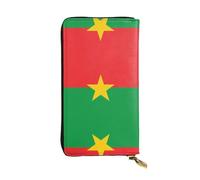 XZDAL Flag of Burkina Faso - Cartera larga de cuero con ranuras para tarjetas, bolsillo para dinero en efectivo y sección de monedas con cremallera