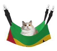 XZDAL Hamaca aterciopelada con la bandera de Santo Tomé y Príncipe L para gatos y mascotas, ajustable con ganchos de metal, doble cara para máxima comodidad