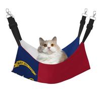 XZDAL Hamaca aterciopelada suave con bandera de Dakota del Norte M para gatos y mascotas, ajustable con ganchos de metal, doble cara para máxima comodidad