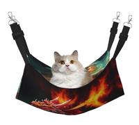 XZDAL Hamaca aterciopelada y suave del rey dragón en fuego L para gatos y mascotas, ajustable con ganchos de metal, doble cara para máxima comodidad