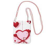XZDAL Little Red Heart - Bolso cruzado para teléfono móvil, color negro, para mujer, moderno y ajustable, ligero para el uso diario, Pink, Talla única