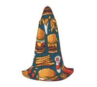 XZDAL Lots of tasty food - Capa larga con capucha para adolescentes, disfraz de cosplay y carnaval
