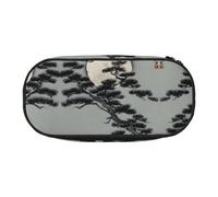 Xzdal Pine Tree Under The Moon - Estuche para guardar artículos de papelería o cosméticos, para satisfacer diversas necesidades de almacenamiento, Black, Talla única, Estuche de belleza