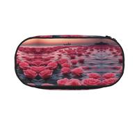 Xzdal Roses by The Sea - Estuche impreso para guardar artículos de papelería o cosméticos, para satisfacer diversas necesidades de almacenamiento, Black, Talla única, Estuche de belleza