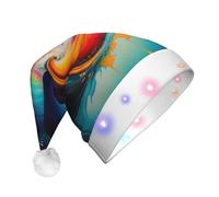 XZDAL Surreal Enigma - Sombrero decorativo iluminado de Navidad para adultos, accesorios de disfraz de Papá Noel