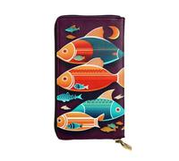 XZDAL There is Another Fish in The Fish - Cartera larga de cuero con ranuras para tarjetas, bolsillo para dinero en efectivo y sección de monedas con cremallera