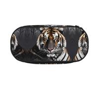 Xzdal Tiger at Rest - Estuche impreso para guardar artículos de papelería o cosméticos, para satisfacer diversas necesidades de almacenamiento, Black, Talla única, Estuche de belleza