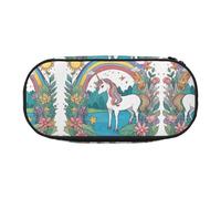 Xzdal Unicorns by The River - Estuche impreso para guardar artículos de papelería o cosméticos, para satisfacer diversas necesidades de almacenamiento, Black, Talla única, Estuche de belleza