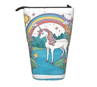 XZDAL Unicorns by The River - Estuche para lápices con diseño expandible, portátil y ligero, almacenamiento para artículos de papelería, artículos pequeños