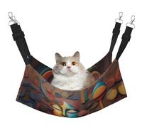 XZDAL Velvety Soft a Artistic Wonder Hamaca M para gatos y mascotas, ajustable con ganchos de metal, doble cara para máxima comodidad