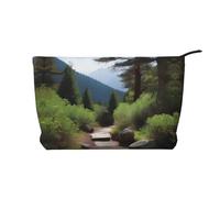 XZDCAL A Hiking Trails - Bolsa de maquillaje de pana con forro resistente para viajes y uso diario, color negro, talla única, Black, Talla única