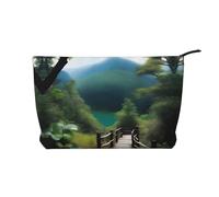 XZDCAL a Nature Adventure - Bolsa de maquillaje de pana con forro resistente para viajes y uso diario, color negro, talla única, Black, Talla única