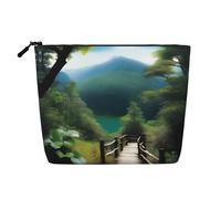 XZDCAL a Nature Adventure - Bolsa de maquillaje de una sola capa con aspecto de lino con cremallera que garantiza tus necesidades diarias o de viaje, color negro, talla única, Black, Talla única