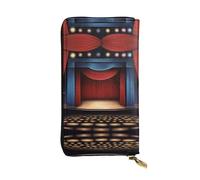 XZDCAL A Stage Magic - Cartera larga de piel para niñas y mujeres con múltiples compartimentos, color negro, talla única, Black, Talla única