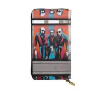 XZDCAL A Street Art - Cartera larga de piel para niñas y mujeres con múltiples compartimentos, color negro, talla única, Black, Talla única